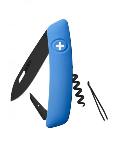 Scyzoryk Swiza D01 Allblack Niebieski + Grawer Gratis