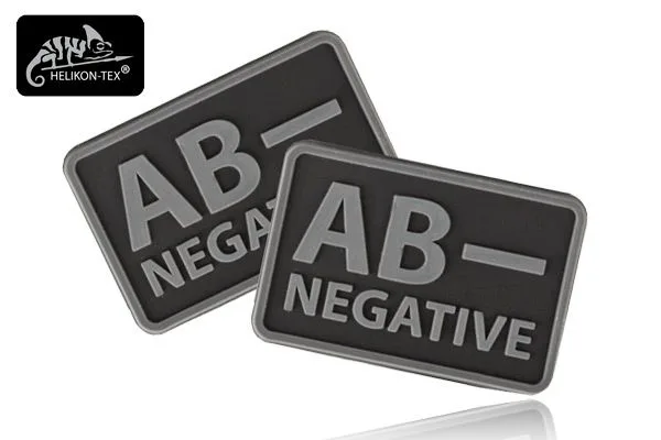 Naszywka Emblemat GRUPA KRWI AB- kpl. 2szt. PVC czarny