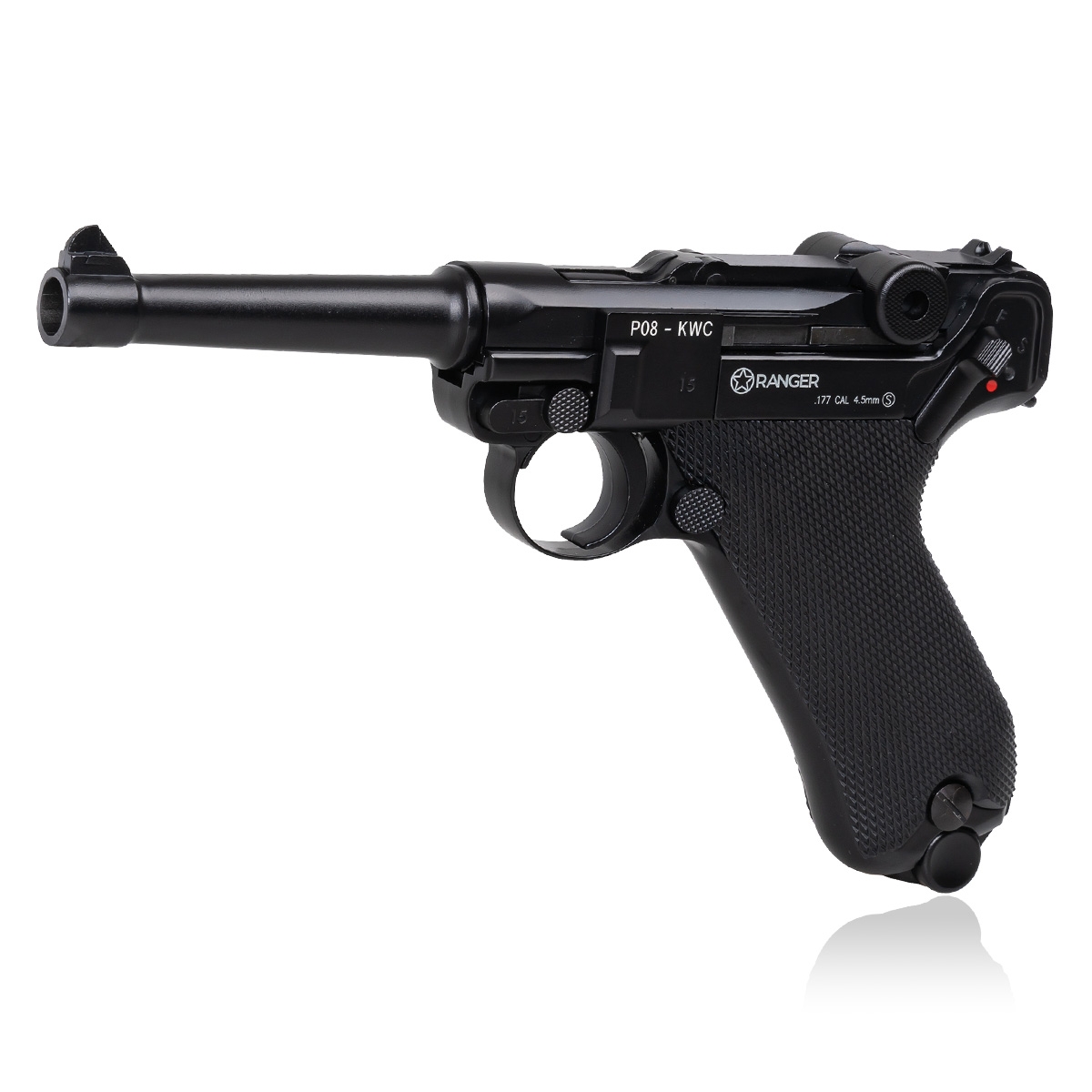 Pistolet wiatrówka RANGER P08 Parabellum KWC 4,5 mm BB 21-strzał. FULL METAL BlowBack CO2 (AAKCMB410AZB)