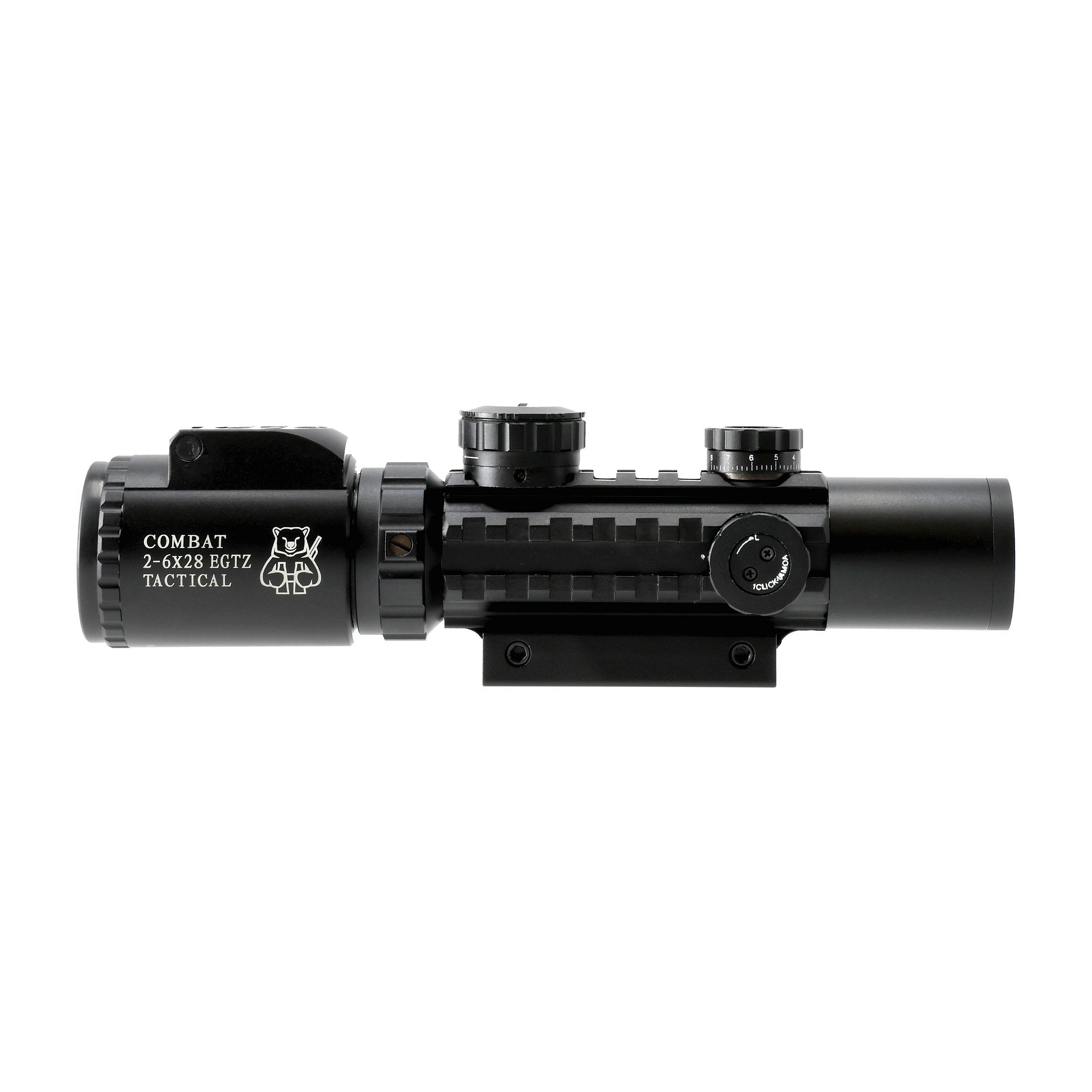 Luneta celownicza Combat 2-6x28 TAC 30 mm iRD Mildot + montaż 22 mm (065-716)