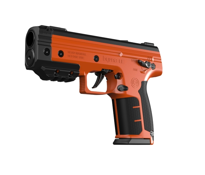091220246756d08294dd6.jpeg Pistolet na kule gumowe i pieprzowe BYRNA LE ORANGE k.68 CO2-12g zestaw (LK68300-2) - obrazek 1