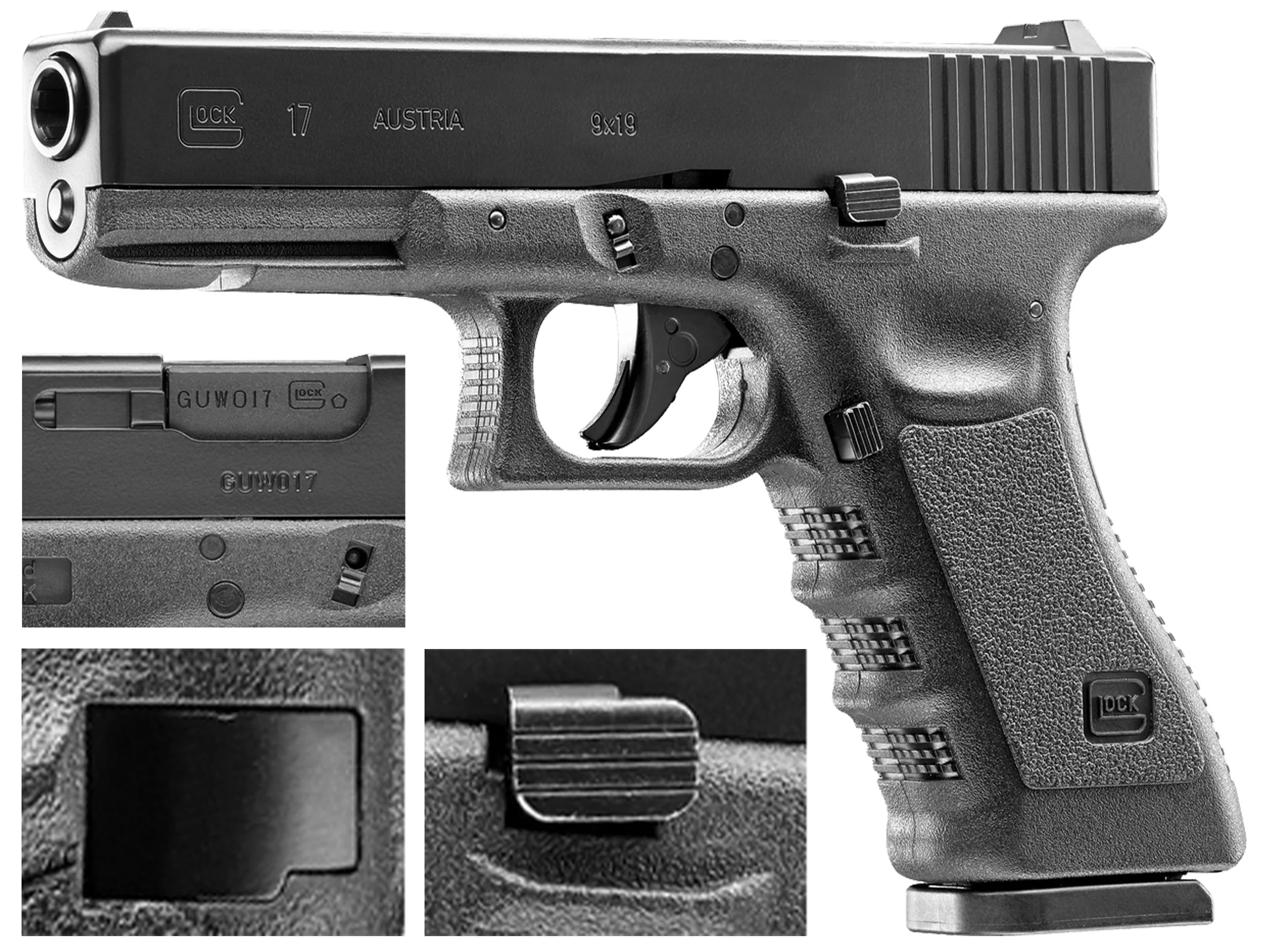Pistolet wiatrówka GLOCK 17 4,5 BB/Diabolo 4x8strzał. BlowBack CO2 (5.8361)