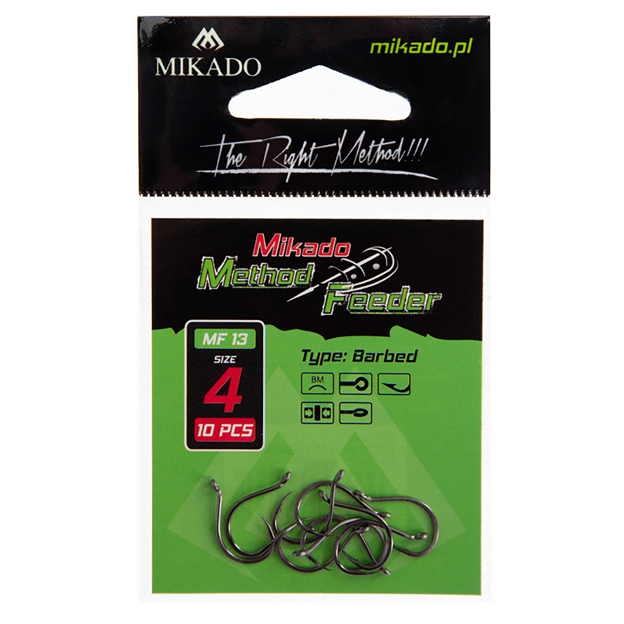 Haczyk do methody Mikado z zadziorem 10 szt.
