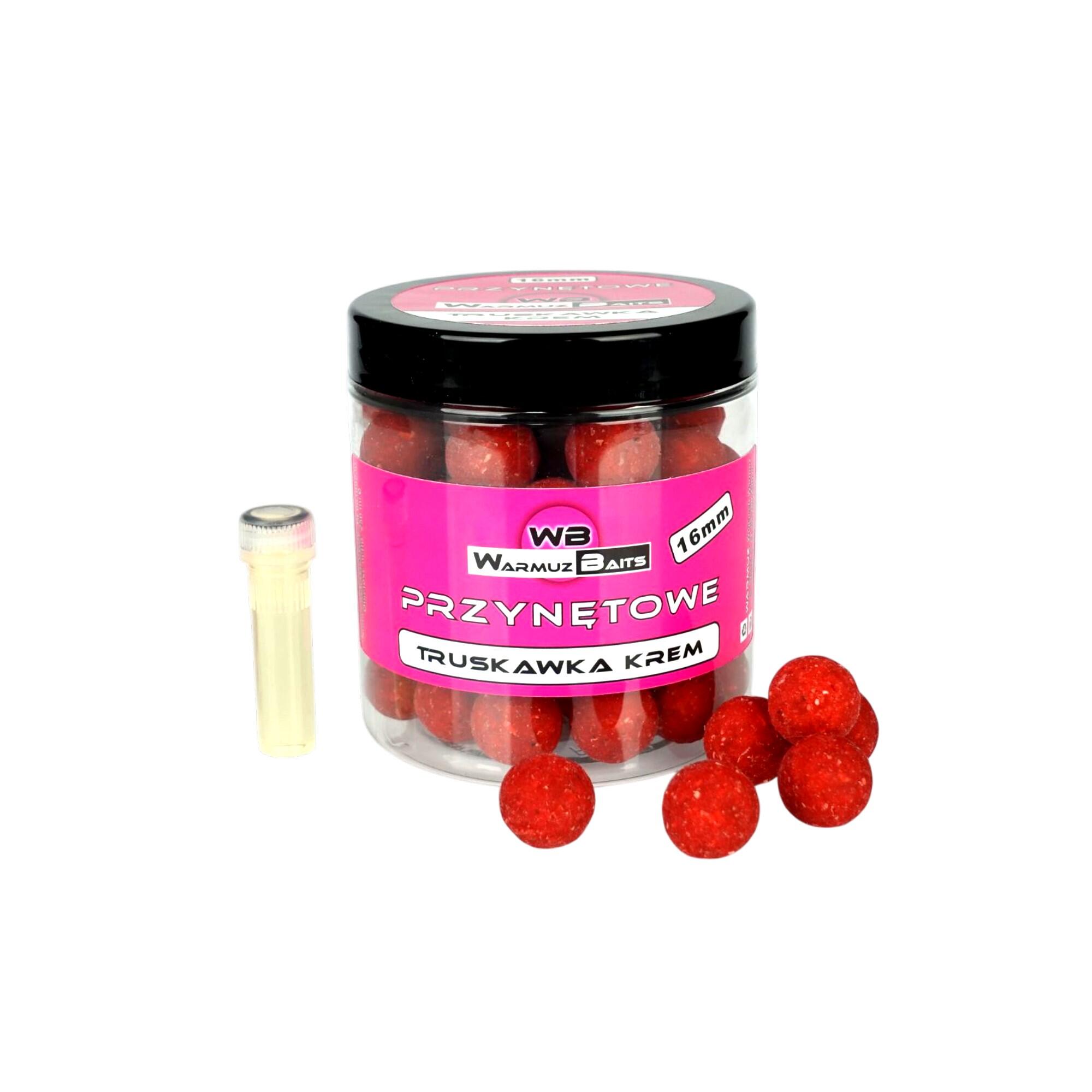 Kulki proteinowe Przynętowe WARMUZ BAITS 16 mm + dopalacz TRUSKAWKA KREM