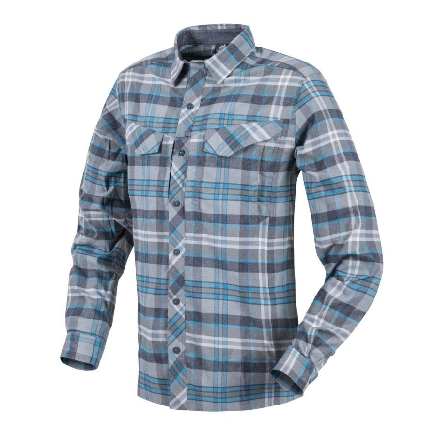 Koszula Helikon Defender Mk2 PILGRIM Long Sleeve Shirt Blue Plaid (KO-DPG-SR-P6501)
