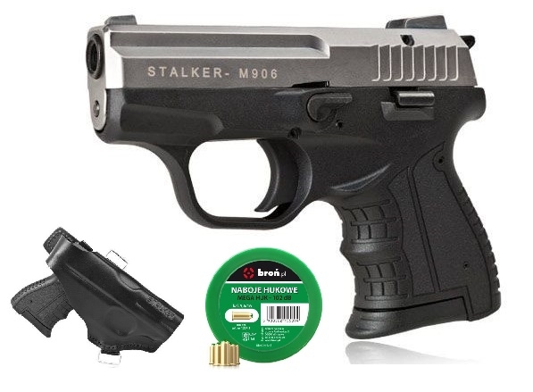 Zestaw Pistolet hukowy STALKER M906 tytan +kabura +naboje 100 szt