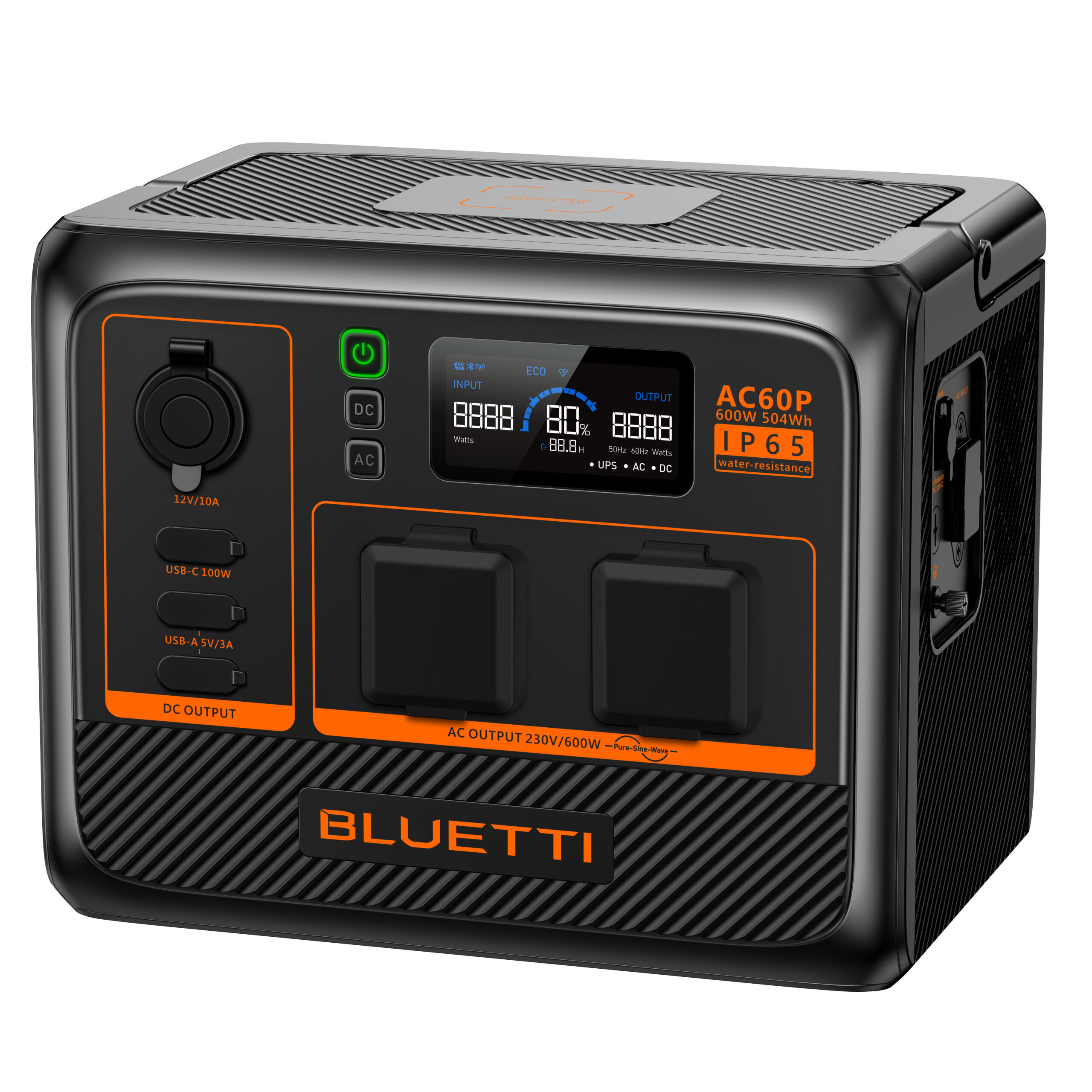 Profesjonalna stacja zasilająca BLUETTI AC60P 504 Wh akumulatorem, 600 W, IP65