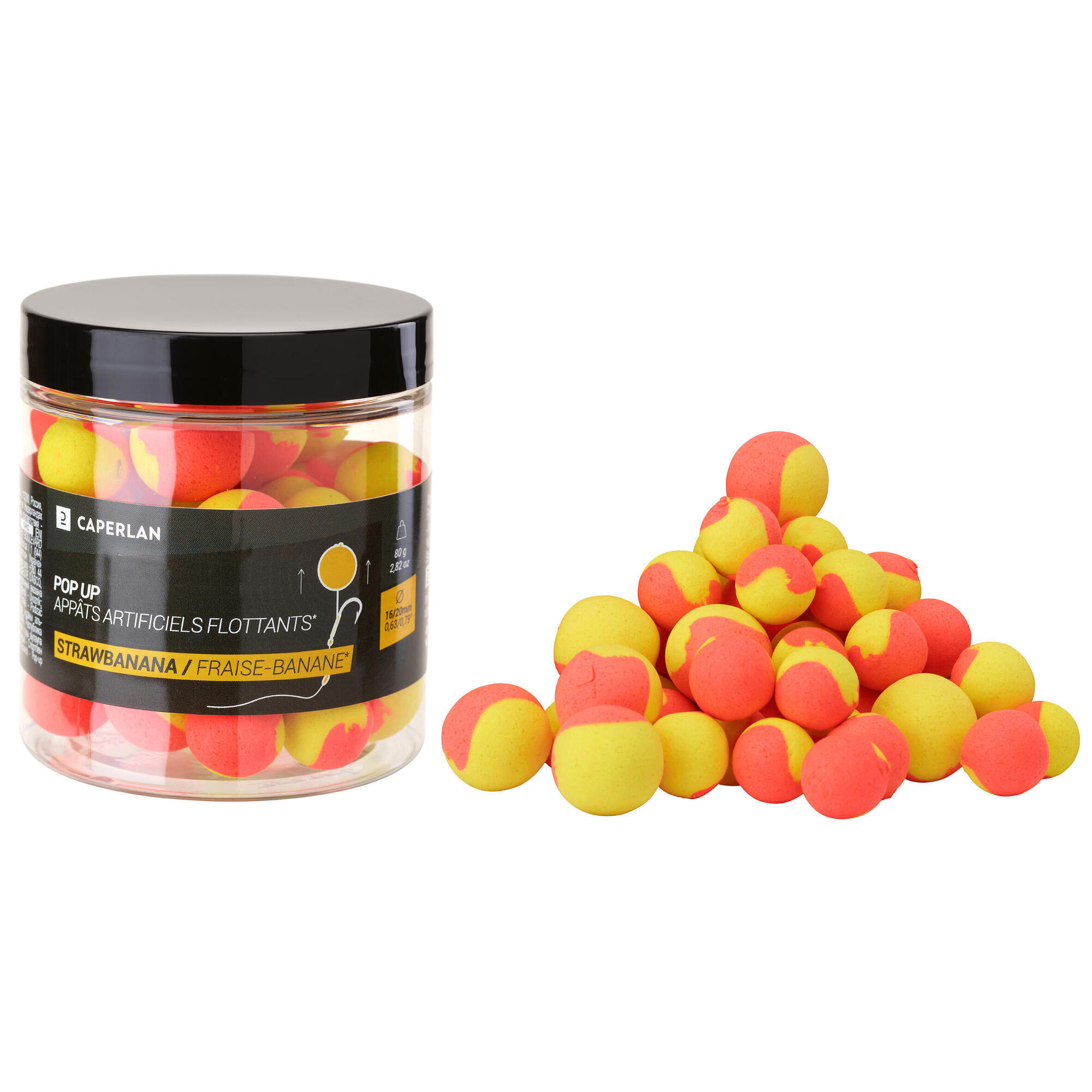 Kulki pływające Caperlan Pop-Up 16-20 mm Truskawka/banan
