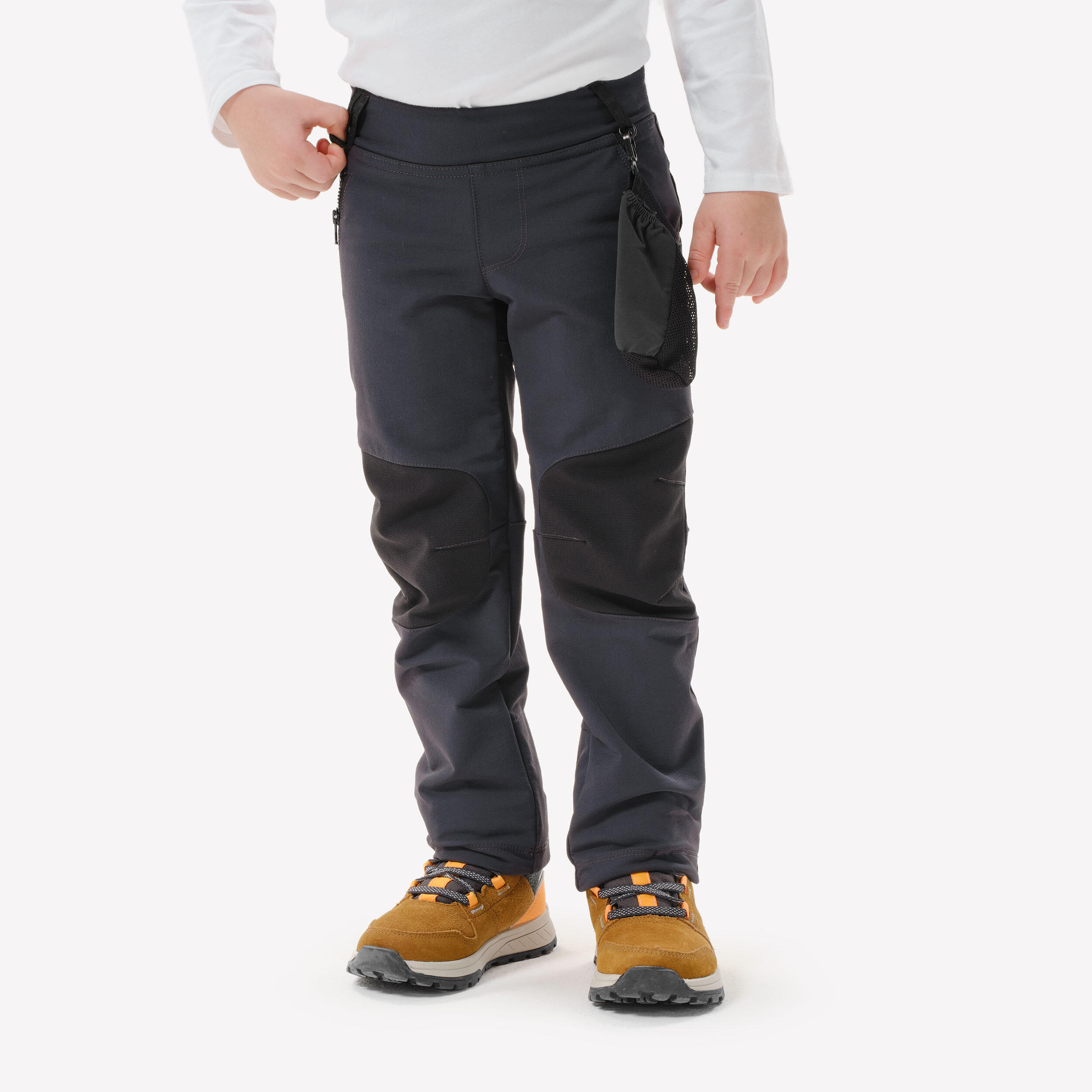 Spodnie turystyczne softshell dla dzieci Quechua MH550