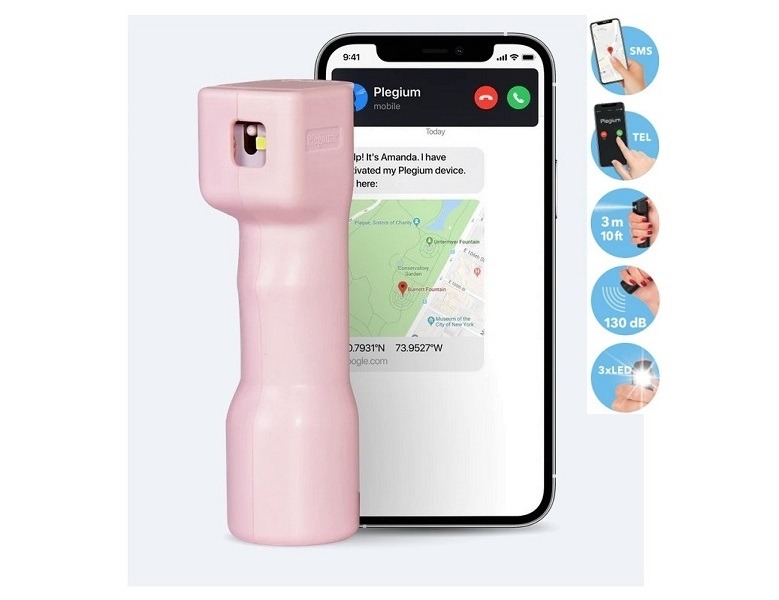 Gaz pieprzowy Plegium Smart Pink +GPS+SMS+TEL+ALARM+LED (SPS-P-S-POL-PI-E)