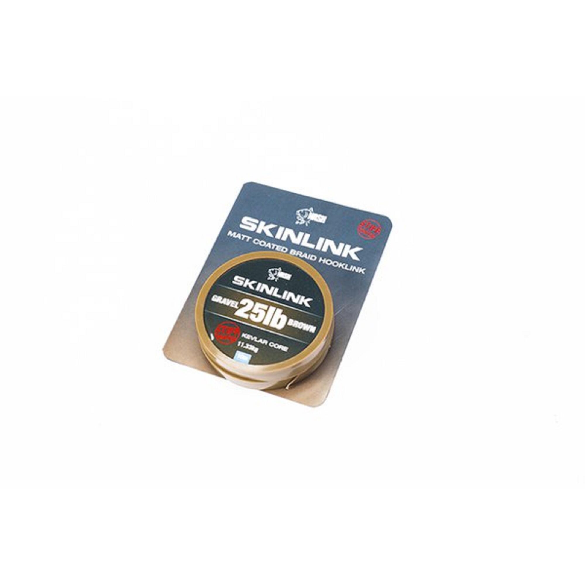 Plecionka karpiowa w otulinie Skinlink Stiff 25 lb 10 m Gravel brąz