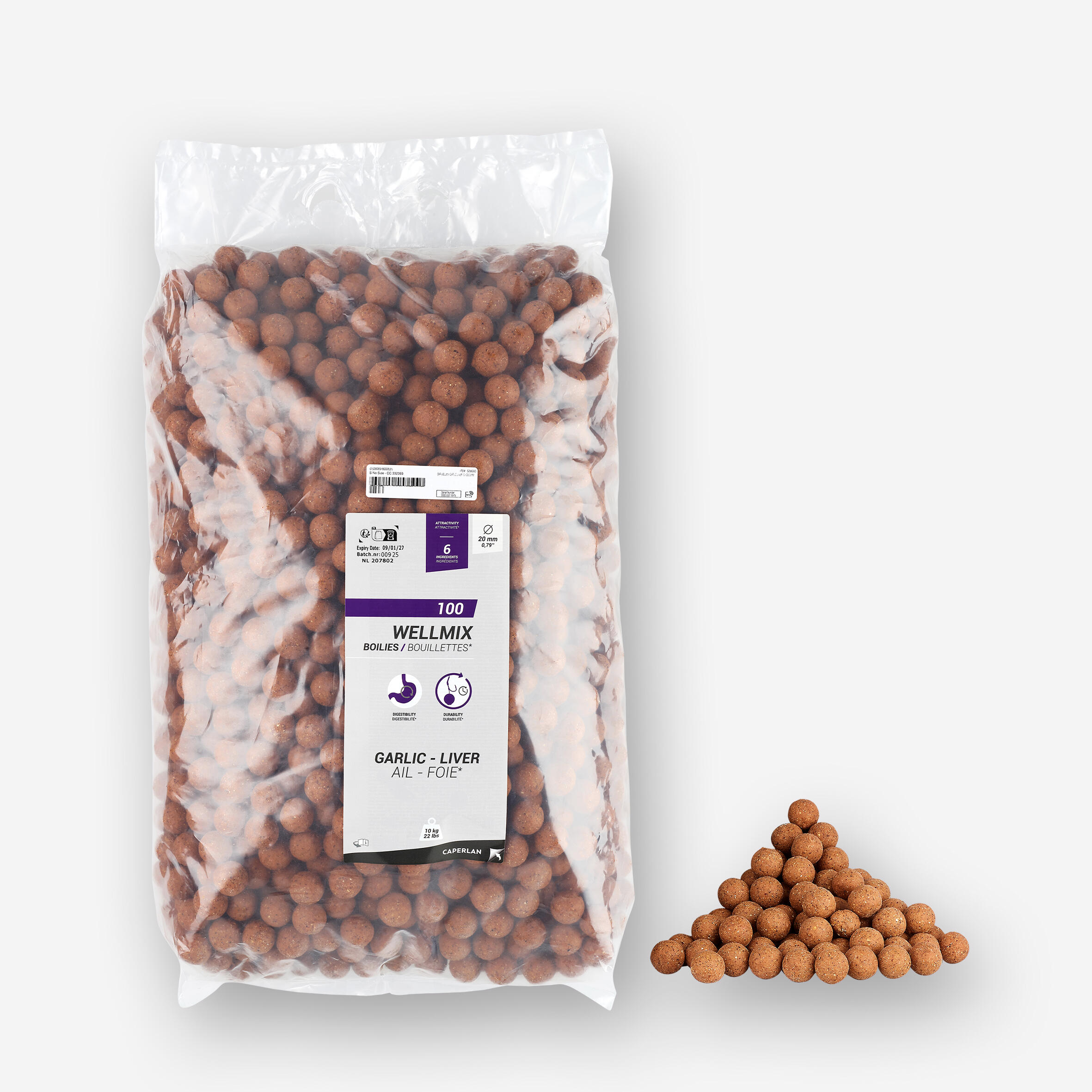 Kulki Caperlan Wellmix 20 mm 10 kg czosnek wątróbka