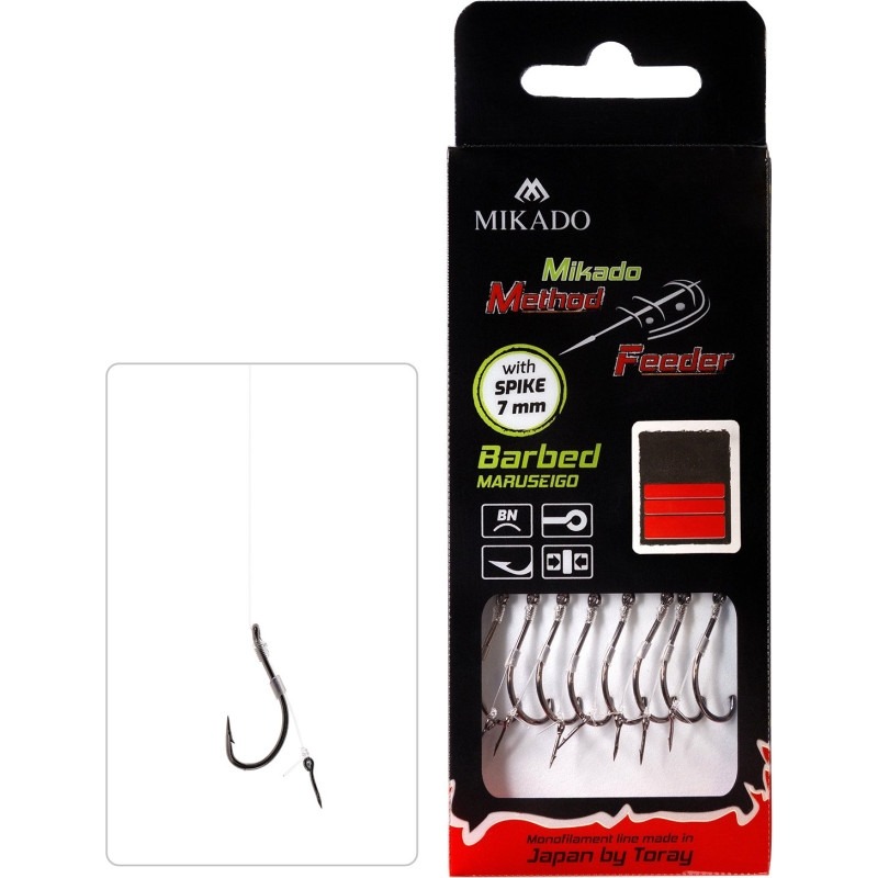 Przypon Mikado Method Feeder z igłą, hak nr 4, żyłka 0.28mm/10cm, 8szt.