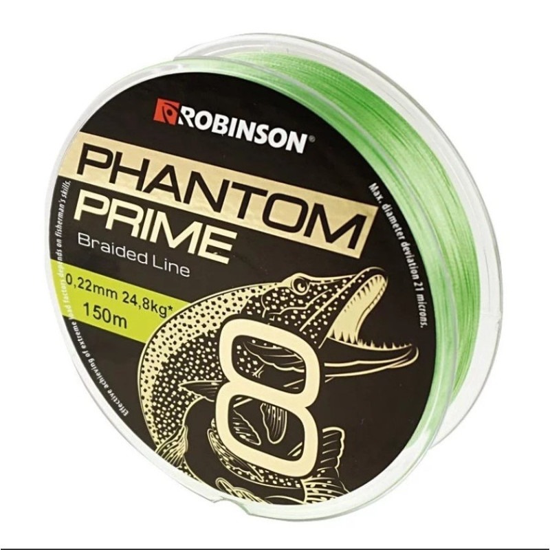 Robinson Plecionka Phantom Prime X8 0,10mm, 150m, jasnozielona