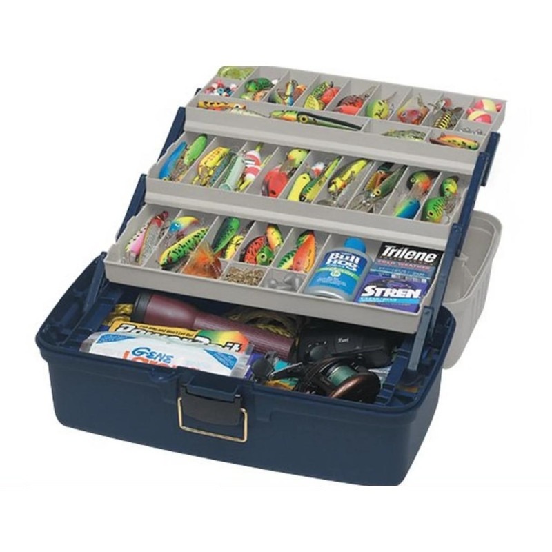 Plano 613306 LG 3 TRAY BOX BLUE / SILVER