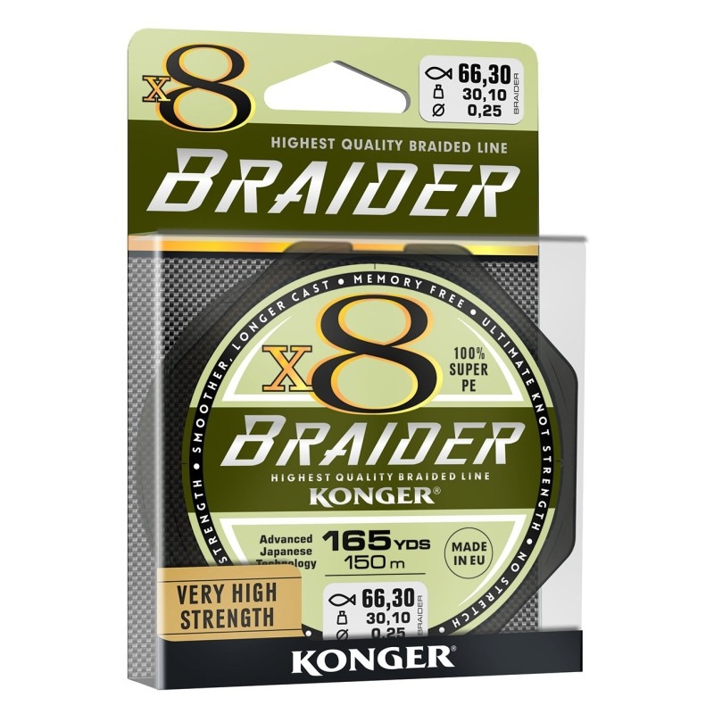 PLECIONKA KONGER X8BRAIDER BLACK 150M 0.14MM