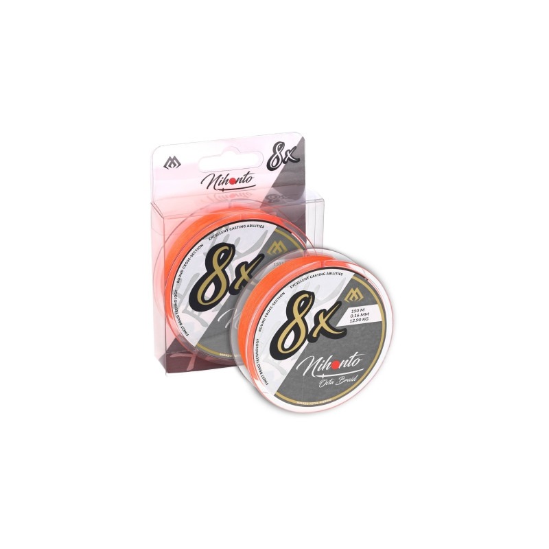 Plecionka Nihonto OCTA BRAID 0.35mm/35.4kg/150m Fluo Pomarańczowa