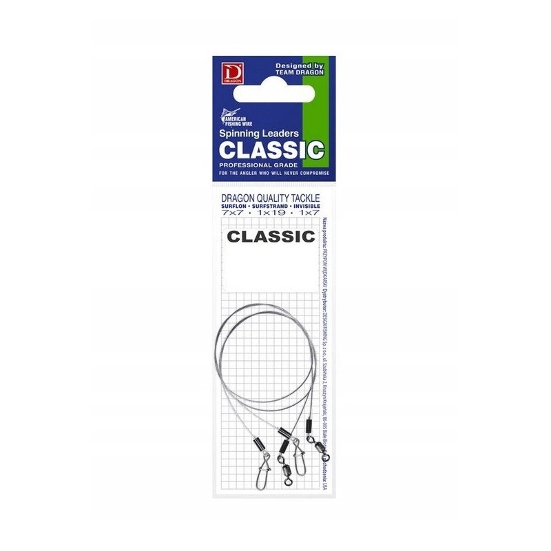 PRZYPON DRAGON 7*7 SURFLON CLASSIC 15CM 12KG 2SZT 50-012-20