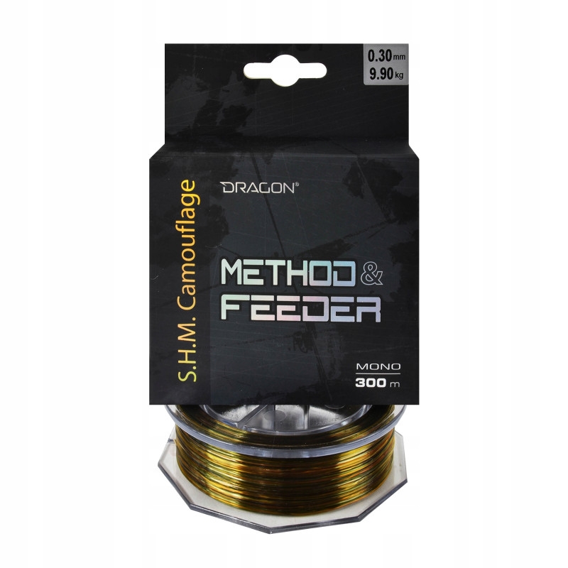 300420256811e7367dbcf.jpeg Żyłka Dragon Camouflage Method&Feeder 0.30mm/9.90kg 300m 4-kolory - obrazek 1