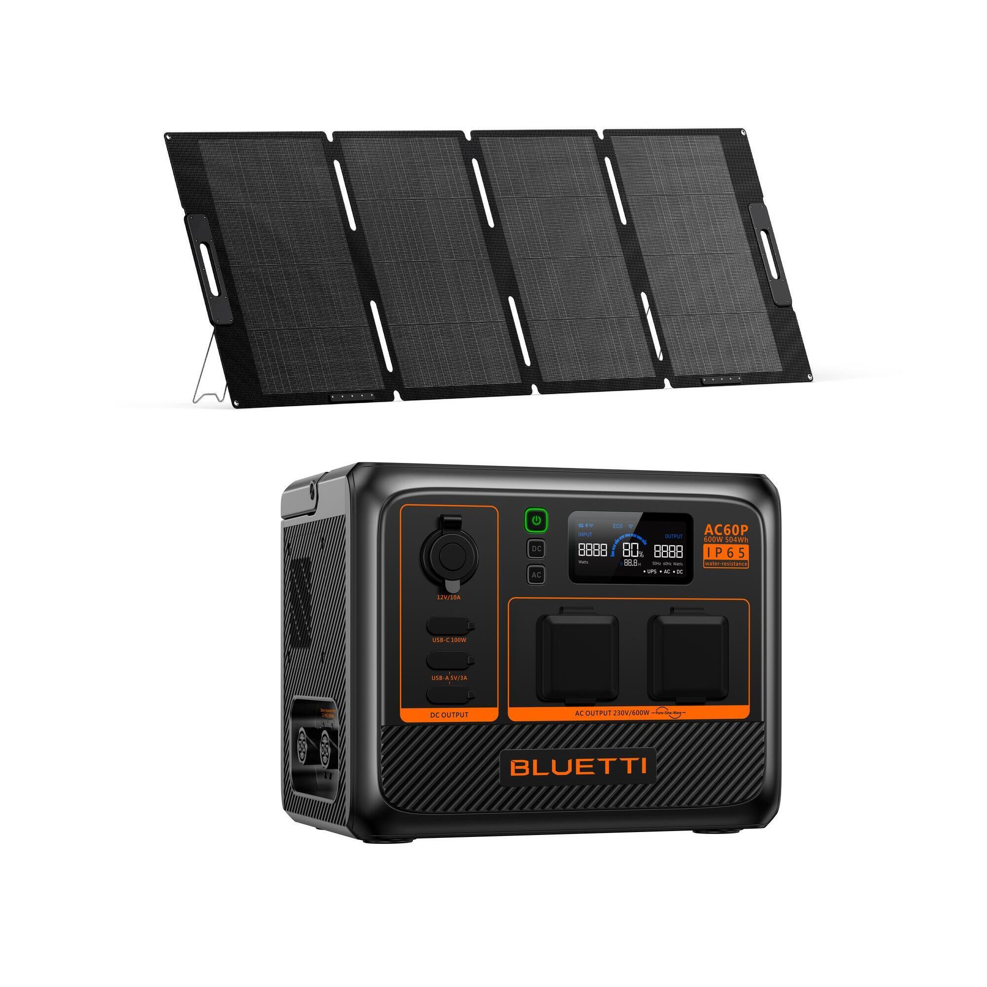 Zestaw Przenośnej stacji zasilania z panelem słonecznym BLUETTI AC60P 200 W