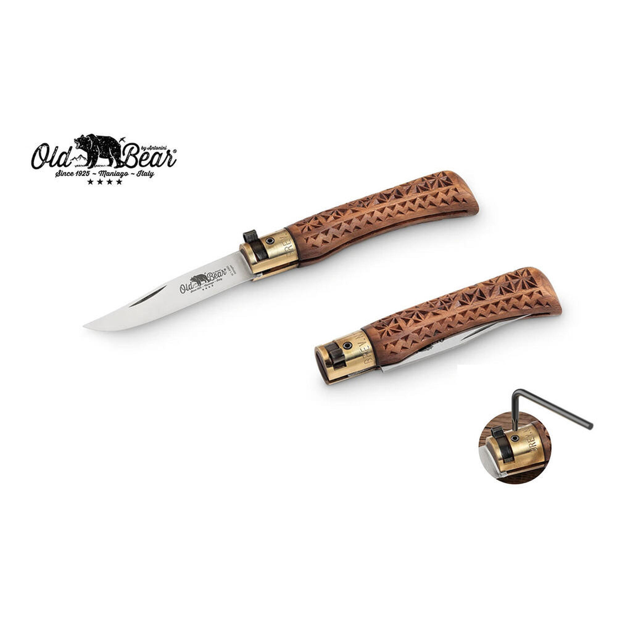 Nóż składany Antonini Carved Walnut S Stainless BL