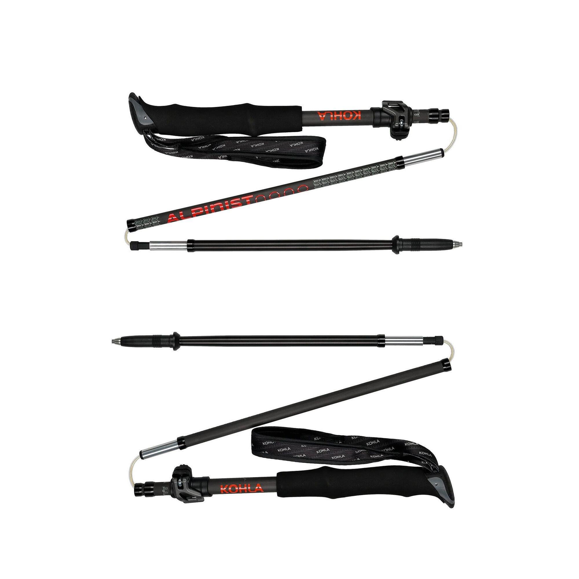 Kije karbonowe Kohla Alpinist Nano - black/red orange/iceberg green