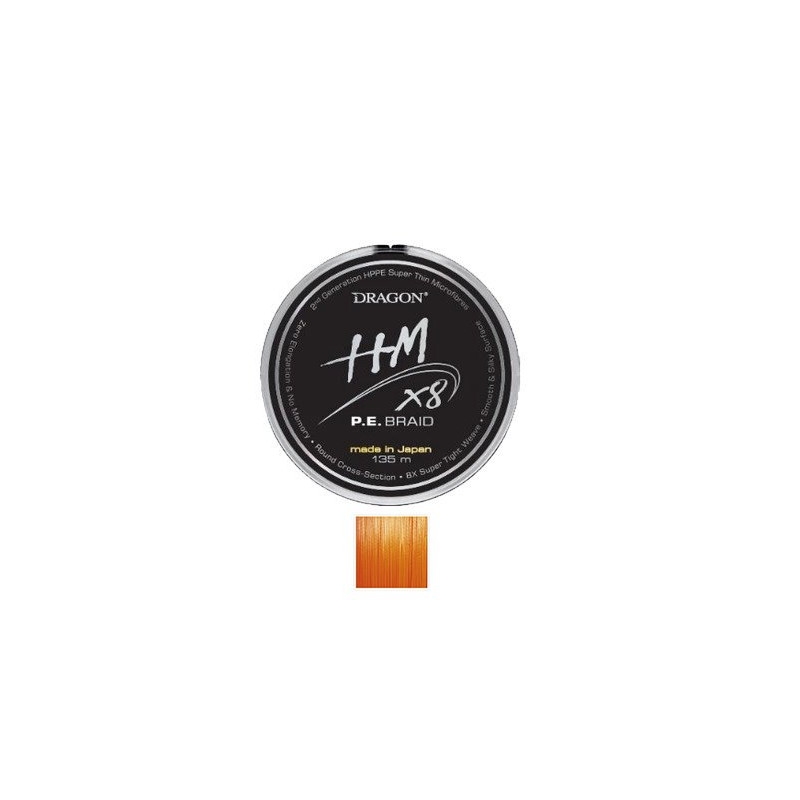 PLECIONKA DRAGON HM8X P.E.BRAID 0.12MM 11.90KG 135M POMARAŃCZ FLUO