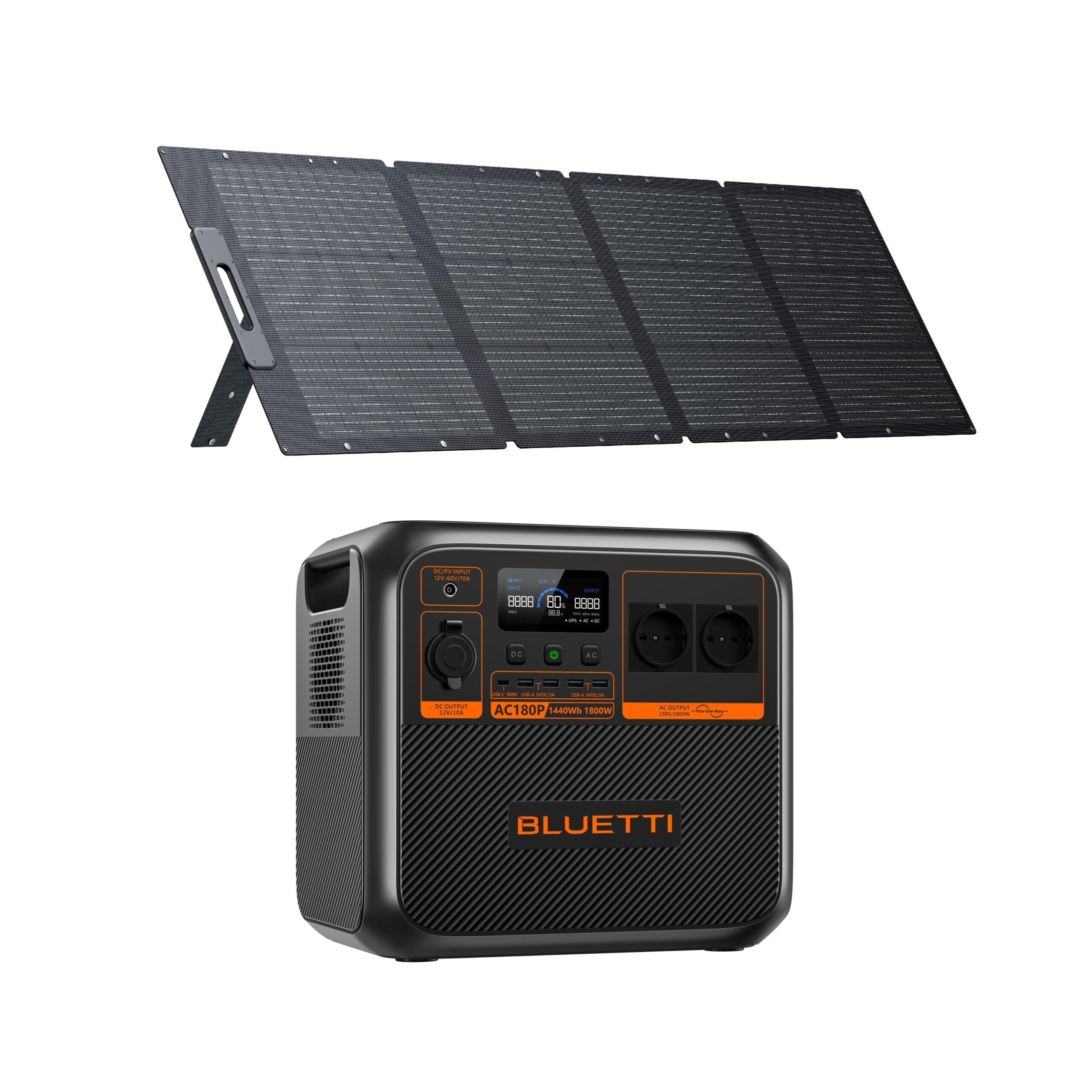 Zestaw Przenośnej stacji zasilania z panelem słonecznym BLUETTI 200 W