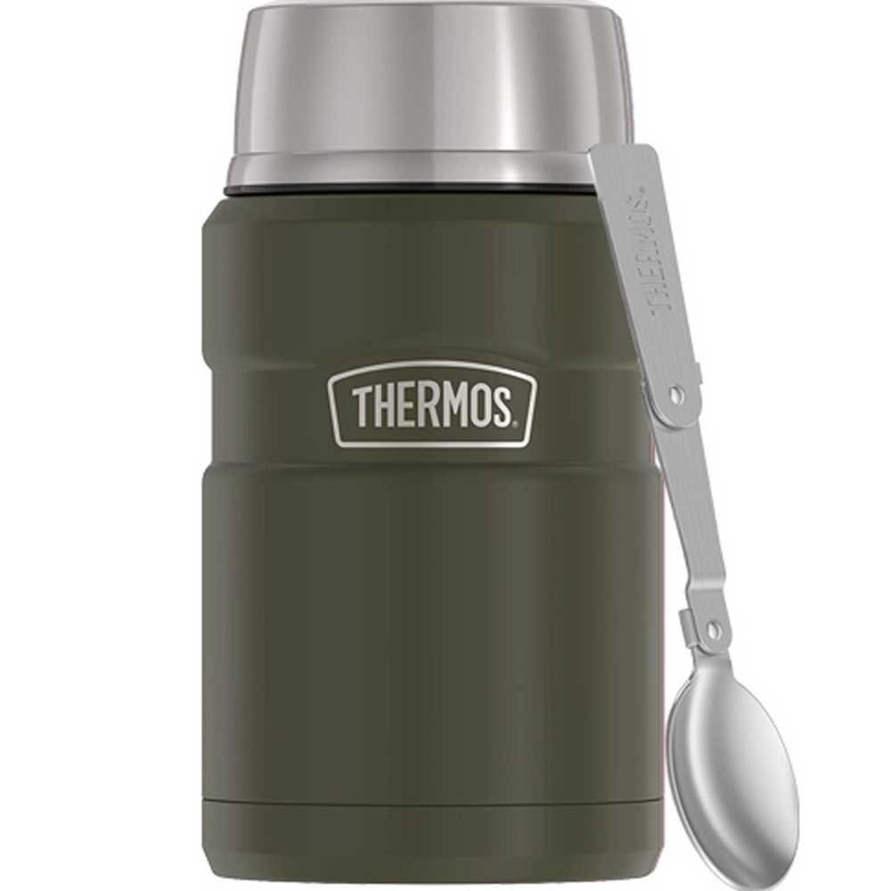 Termos na jedzenie 710 ml z składaną łyżką i kubkiem THERMOS - zieleń wojskowa