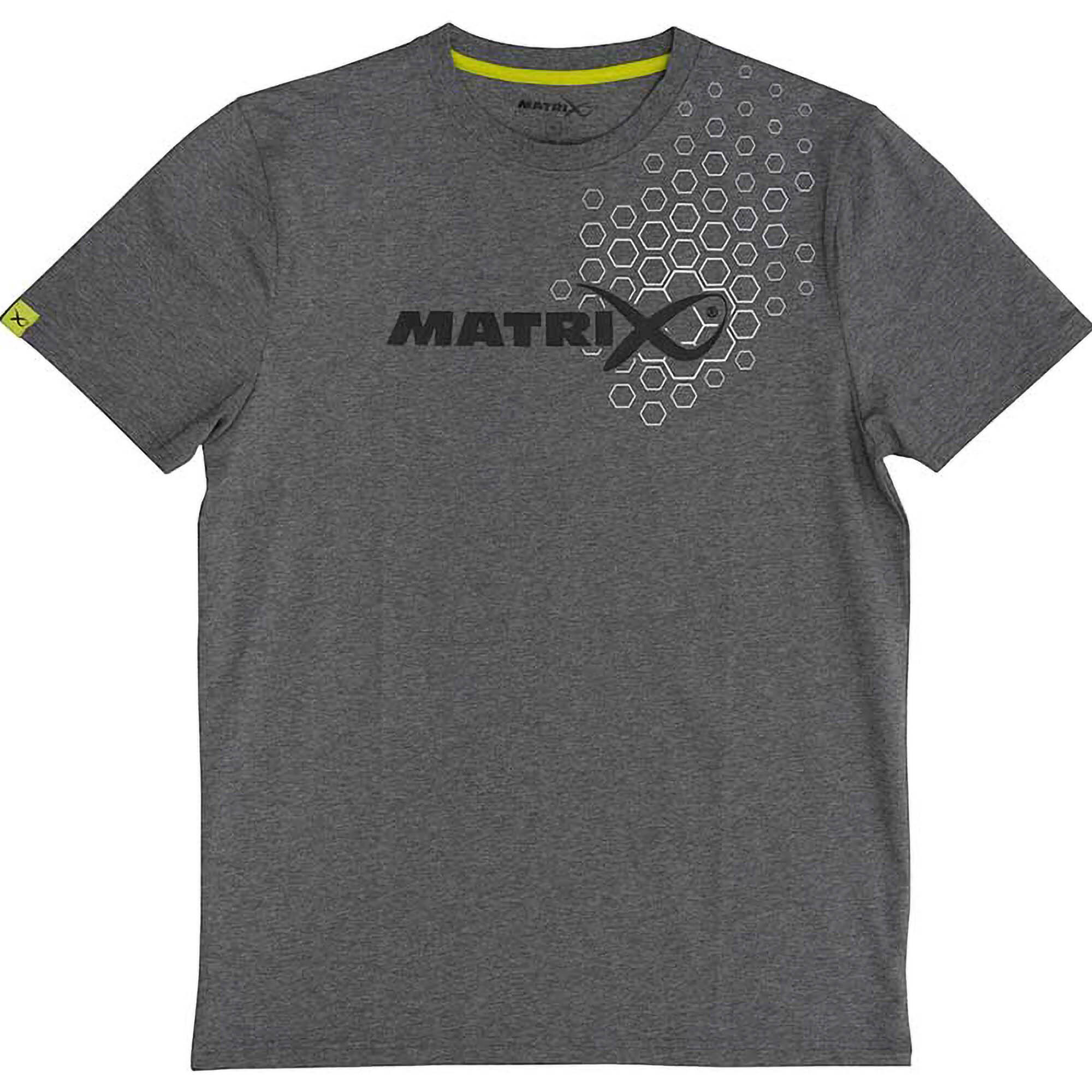 Koszulka Wędkarska Męska Szara Matrix Hex Print T-Shirt