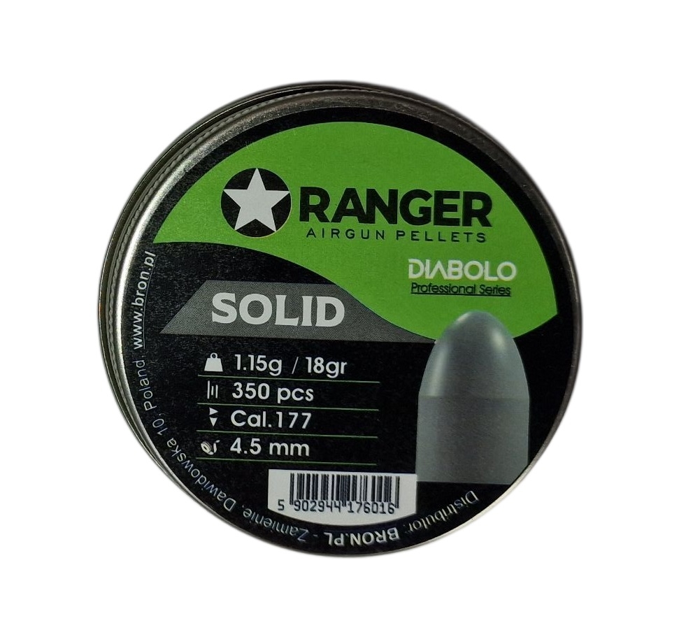 Śrut 4,5 mm Diabolo RANGER Professional Solid półokrągły 350 szt. 1,15 g