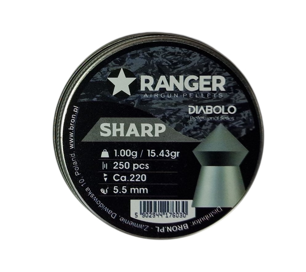Śrut 5,5 mm Diabolo RANGER Sharp szpic 250 szt. 1,00 g
