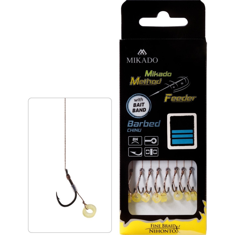 Przypon Method Feeder z gumką, hak nr 10, plecionka 0.12mm/10cm, 8 szt.