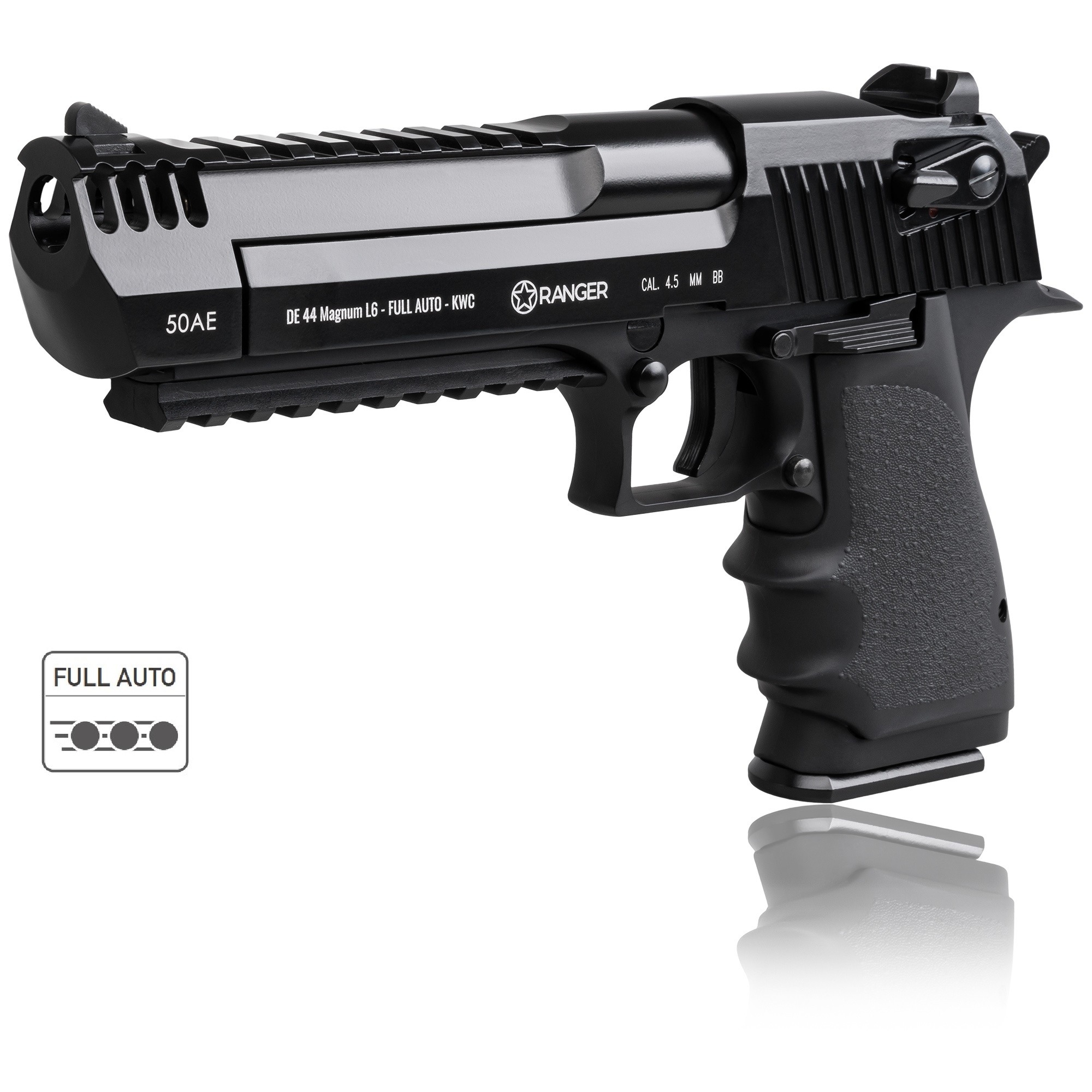 Pistolet wiatrówka RANGER DE 44 Magnum L6 FULL AUTO KWC 4,5 BBs BLOW BACK 15 strz. METAL Slide CO2 (AAKCMF541AZB)