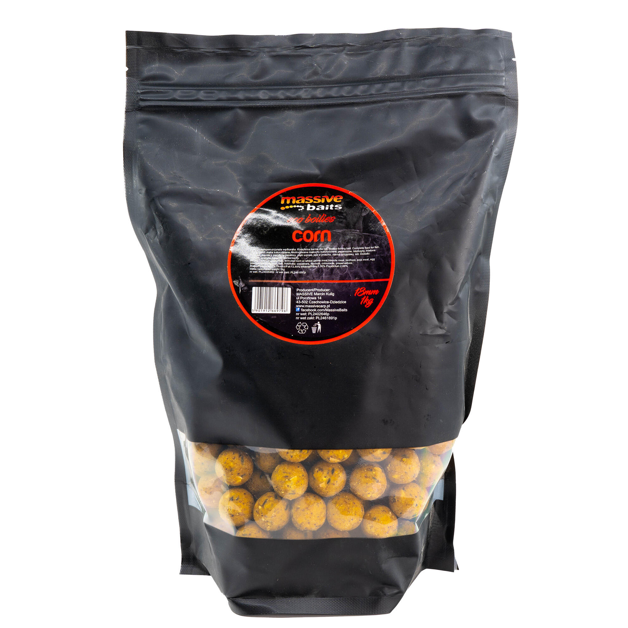Kulki Massive Baits Eco Boilies Corn 18Mm 1Kg