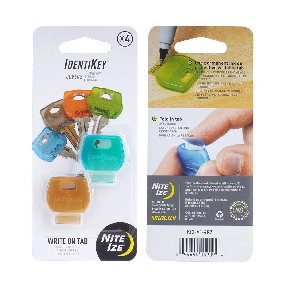Osłony identyfikacyjne na klucze IdentiKey Covers - 4 szt. - KID-A1-4R7 - Nite Ize