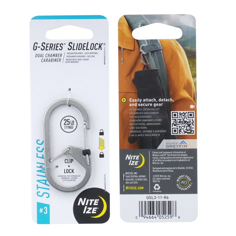 Karabińczyk G-Series SlideLock #3 - Stalowy - GSL3-11-R6 - Nite Ize