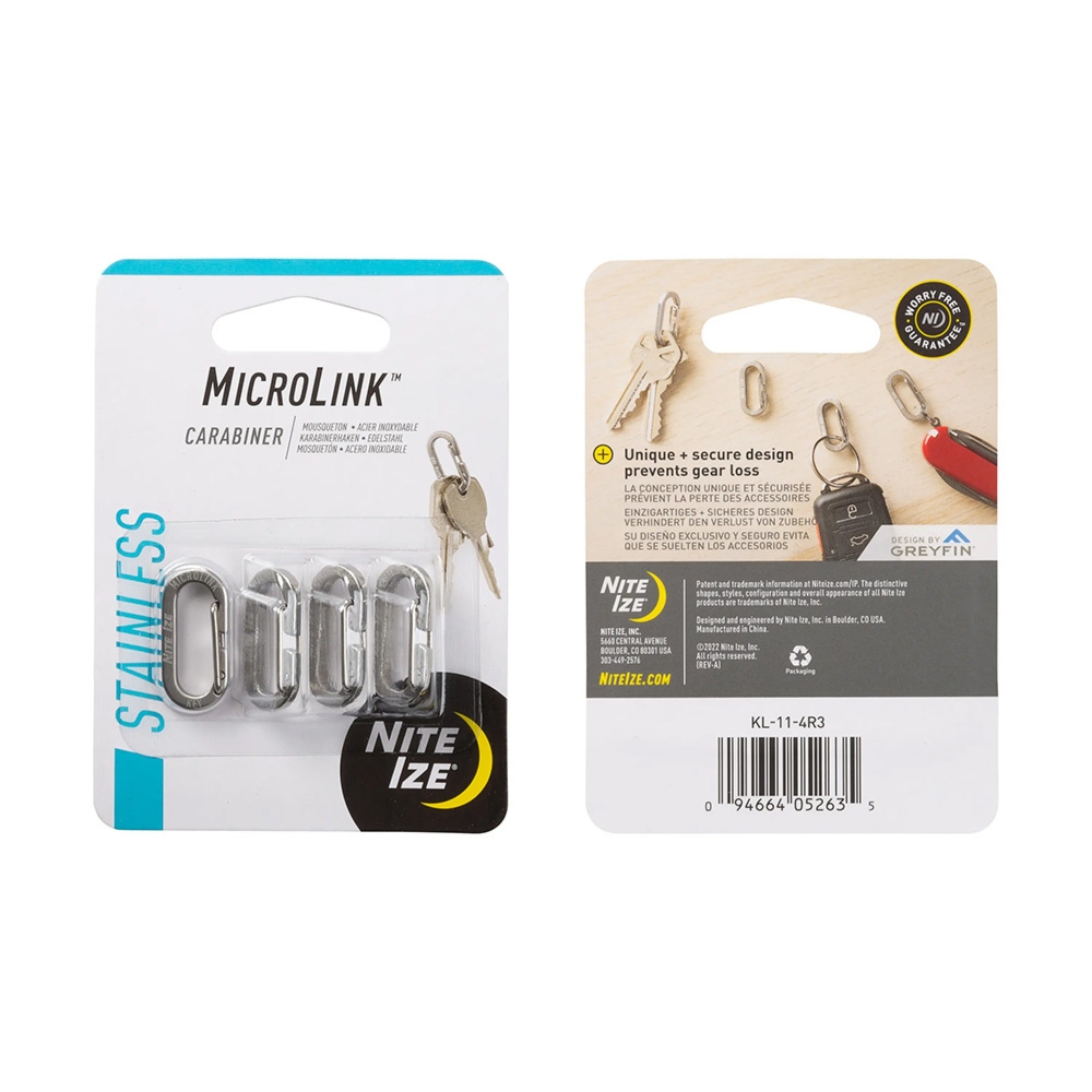 Karabinek MicroLink - Stalowy - 4 sztuki - KL-11-4R3 - Nite Ize