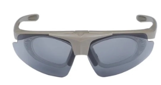 Okulary strzeleckie Wosport Tan - 3 wymienne wizjery, pasek