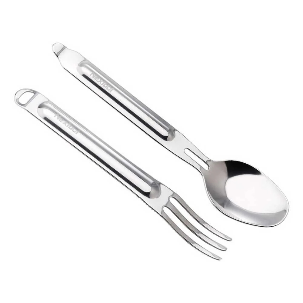 Niezbędnik turystyczny INOX - łyżka + widelec - NexTool NE20133