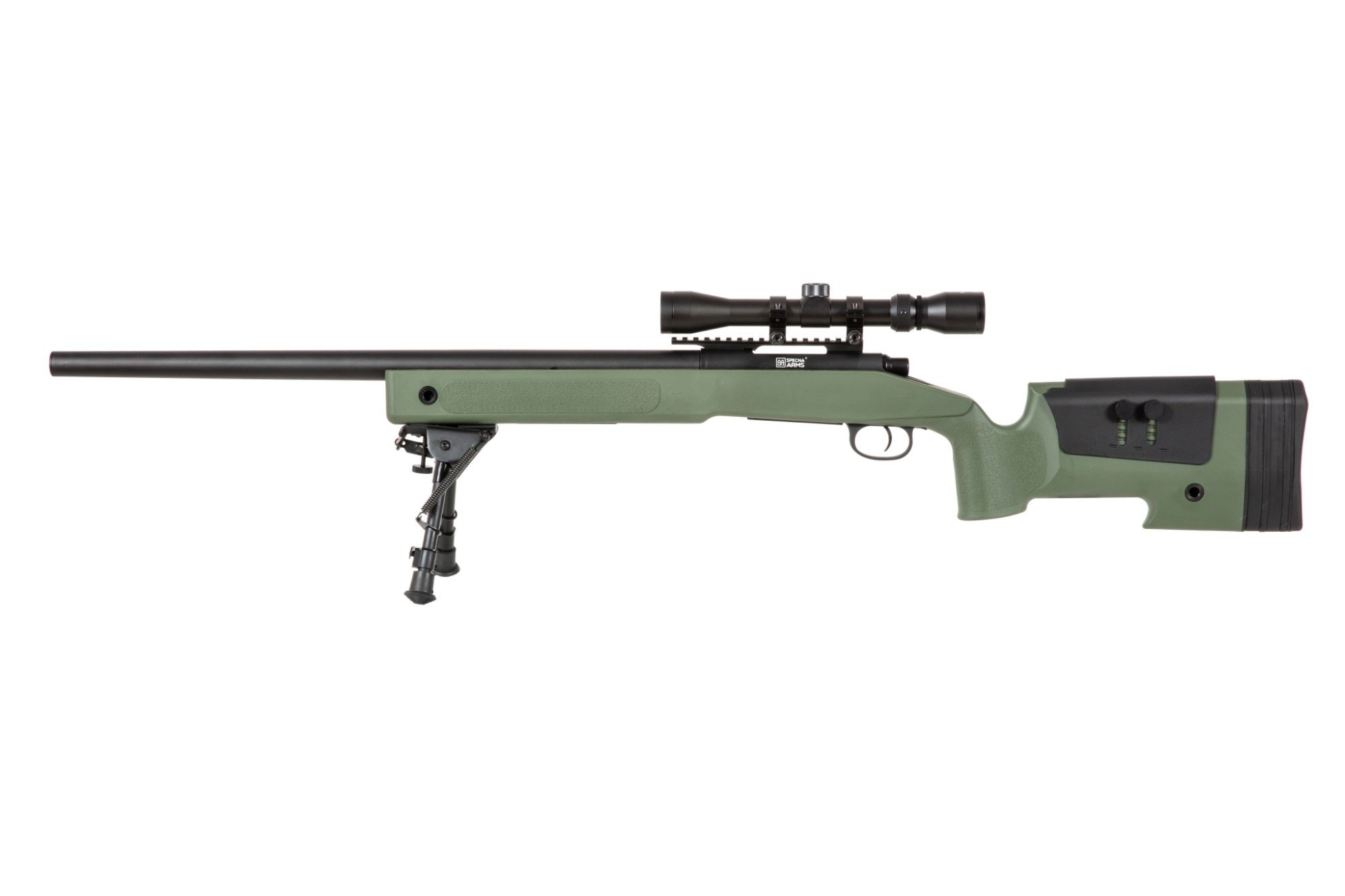 Karabin wyborowy ASG SPECNA ARMS SA-S02 CORE High Velocity z lunetą i dwójnogiem - oliwkowa (SPE-03-031096)
