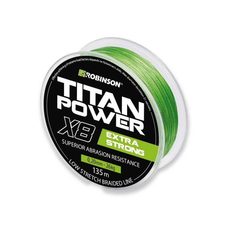 23012026697345e90a577.jpeg Plecionka Titan Power X8 0,18mm, 135m, zielona - obrazek 1