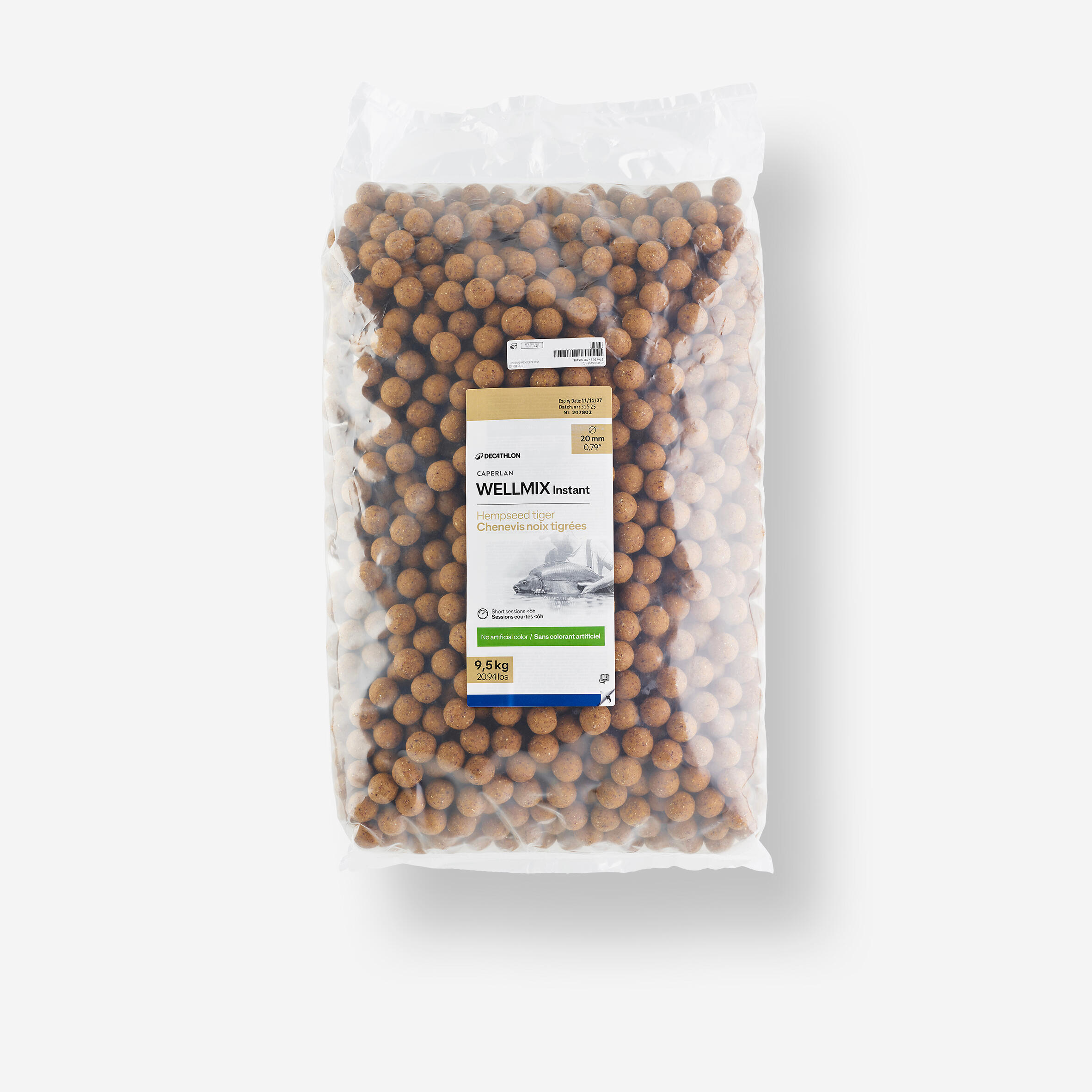 11022026698cade4a0362.jpeg Kulki proteinowe Caperlan Wellmix Instant 20 mm 9,5 kg konopie-orzech tygrysi - obrazek 1