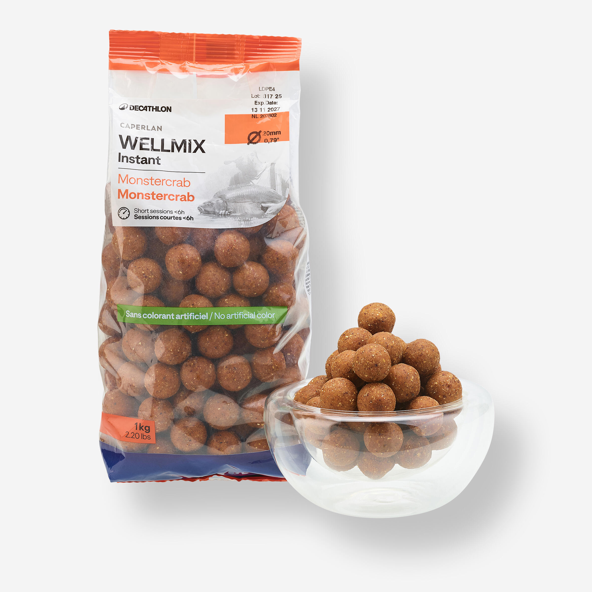 190220266996840d2ef7e.jpeg Kulki proteinowe Caperlan Wellmix Instant 20 mm 1 kg monstercrab - obrazek 1