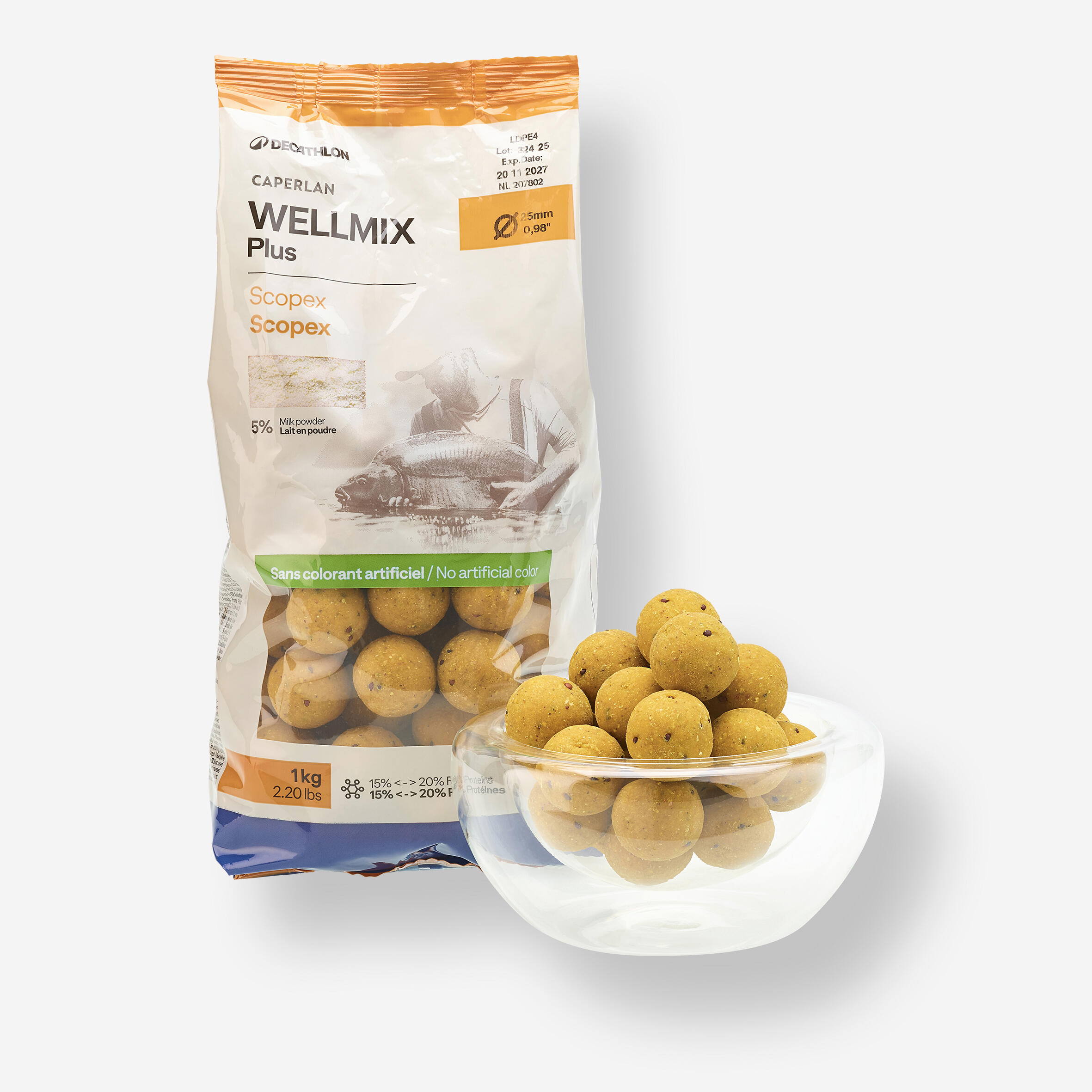 2702202669a17f31676db.jpeg Kulki proteinowe Caperlan Wellmix Plus 25 mm 1 kg scopex - obrazek 1