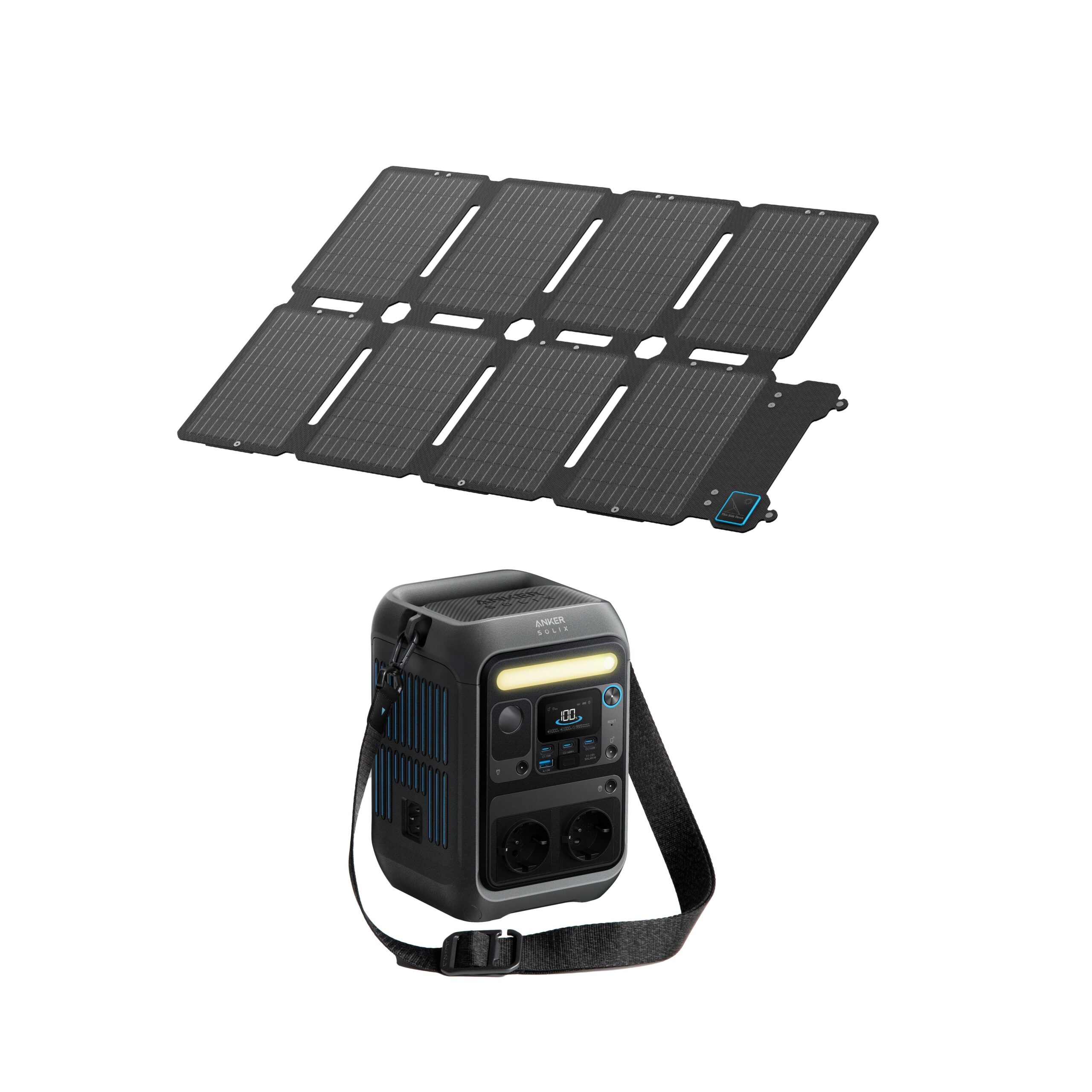2303202669c11dc22b2d6.jpeg Zestaw stacja zasilania Anker SOLIX C300X AC z panelem solarnym PS100X(100W) - obrazek 1