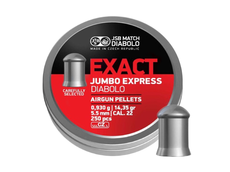 2303202669c137f1b1341.jpeg Śrut 5,52 mm Diabolo JSB Exact Jumbo Express 250 szt. półokrągły (546277-250) - obrazek 1