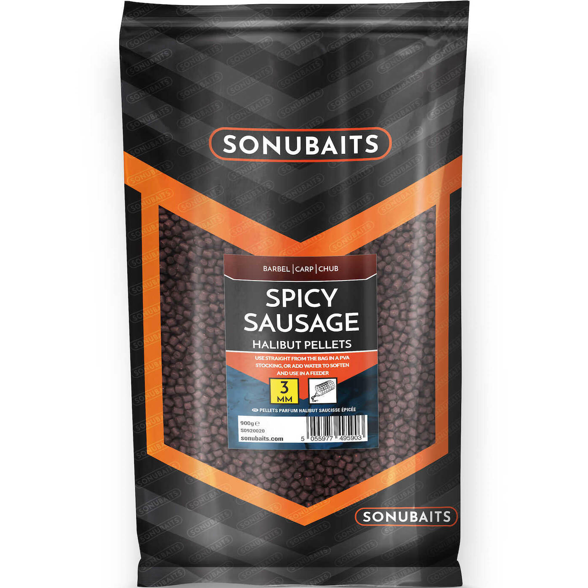 0304202669cf838e877a1.jpeg Pellet Zanętowy Sonubaits Halibut - Spicy Sausage 3Mm 900G - obrazek 1