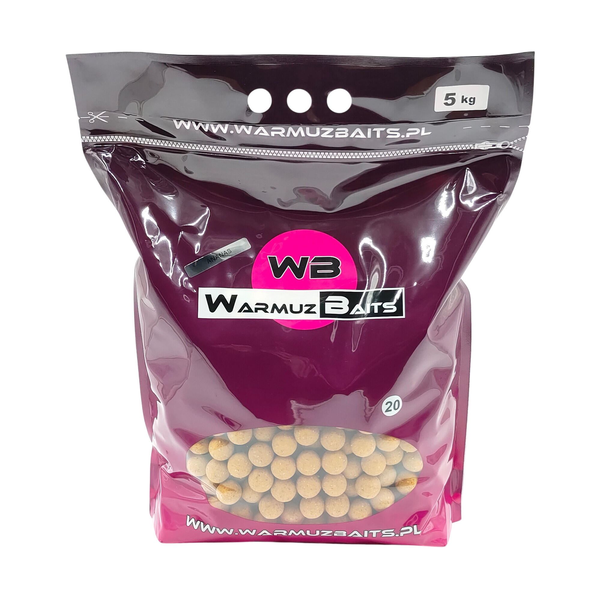 1704202669e1cf20d19c0.jpeg Kulki zanętowe 20mm Warmuz Baits Worek 3kg ANANAS - obrazek 1