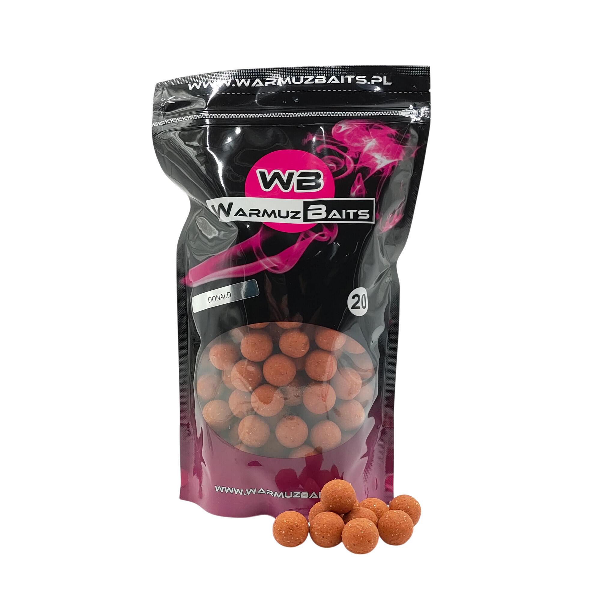 1704202669e1cfd3e3395.jpeg Kulki zanętowe 20mm Warmuz Baits Worek 900g DONALD - obrazek 1